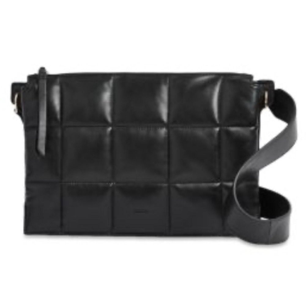 AllSaints Sheringham Quilted Leather Shoulder Bag Black